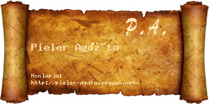 Pieler Agáta névjegykártya